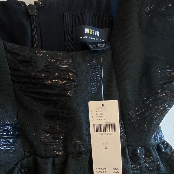 NWT Anthropologie Maeve Jacquard Black Sleeveless Dress - Picture 5 of 6